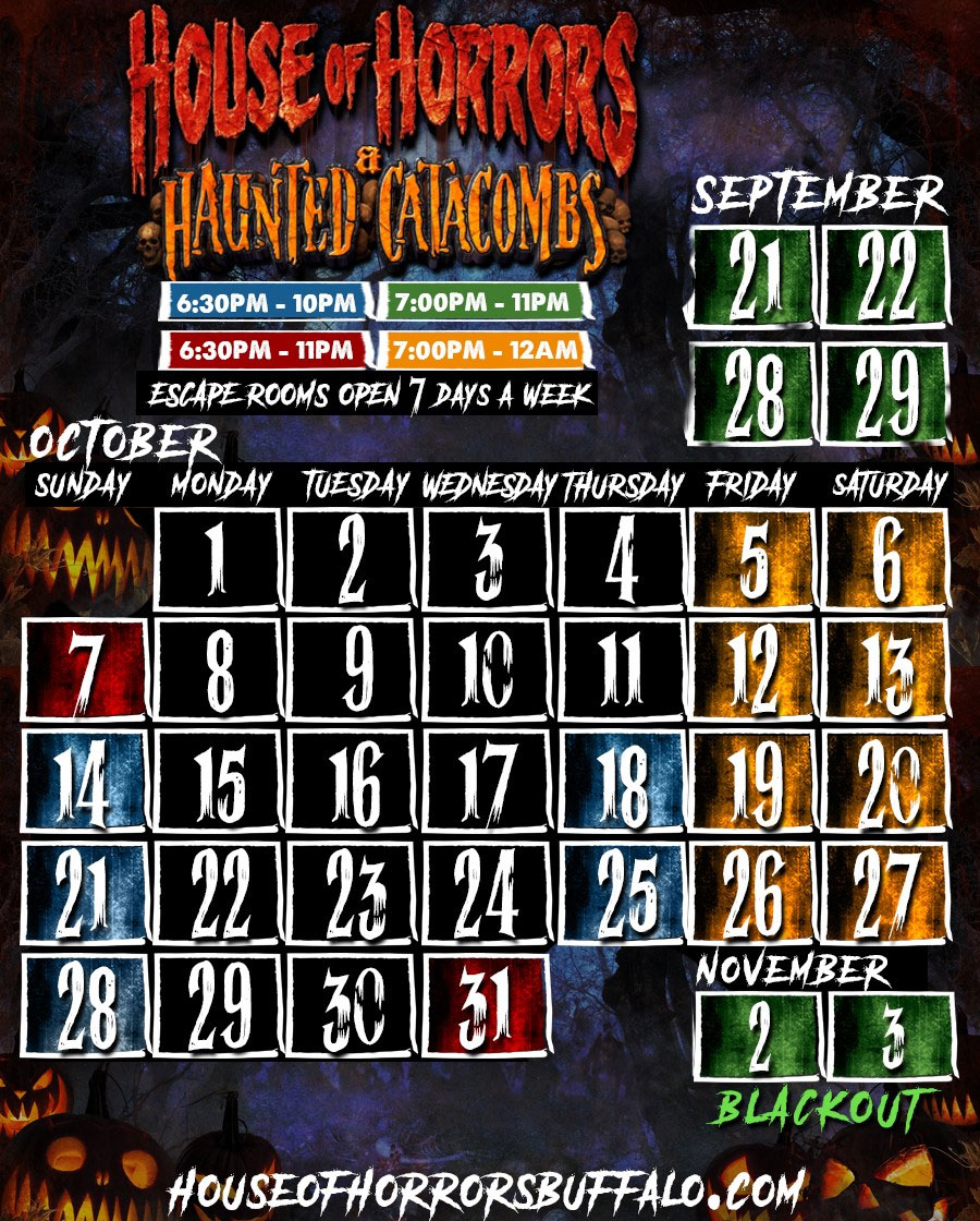 House of Horrors Buffalo Calendar